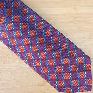 Altea Red and Blue Checked Silk Tie